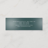 Skinny Slate Gray Script Monogram Business Card Mini Visitenkarte (Rückseite)