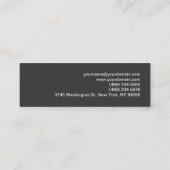 Skinny Slim Berufliche Schlicht Grau Visitenkarte (Rückseite)