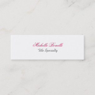 Skinny Slim Carmine Stylish Script Business Card Mini Visitenkarte