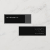 Skinny Slim Grau Black Simple Schlicht Business Ca Mini Visitenkarte (Vorne/Hinten)