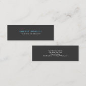 Skinny Slim Gray Blue Trend Standard Business Card Mini Visitenkarte (Vorne/Hinten)