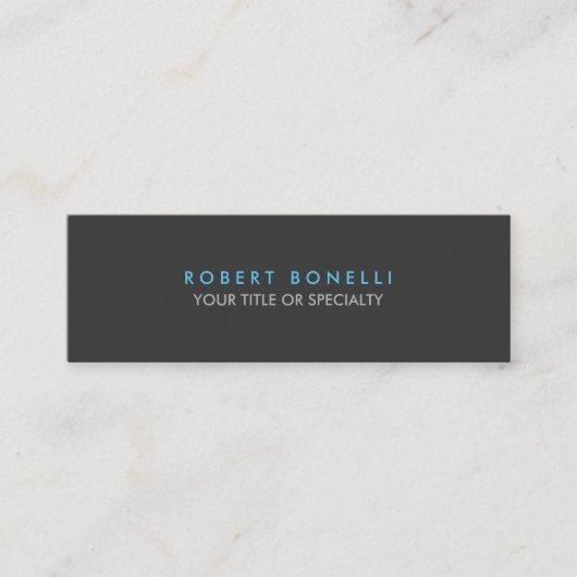 Skinny Slim Gray Blue Trend Standard Business Card Mini Visitenkarte (Vorderseite)