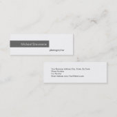 Skinny Slim Gray White Black Business Card Mini Visitenkarte (Vorne/Hinten)