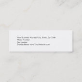 Skinny Slim Gray White Black Business Card Mini Visitenkarte (Rückseite)