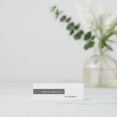 Skinny Slim Gray White Black Business Card Mini Visitenkarte (Stehend Vorderseite)