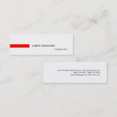 Skinny Slim Stilvolle Red Schwarz-weiß Business Ca Mini Visitenkarte (Vorne/Hinten)