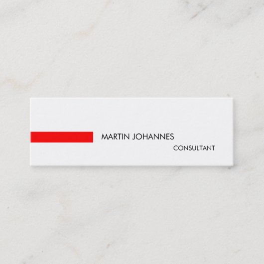 Skinny Slim Stilvolle Red Schwarz-weiß Business Ca Mini Visitenkarte (Vorderseite)