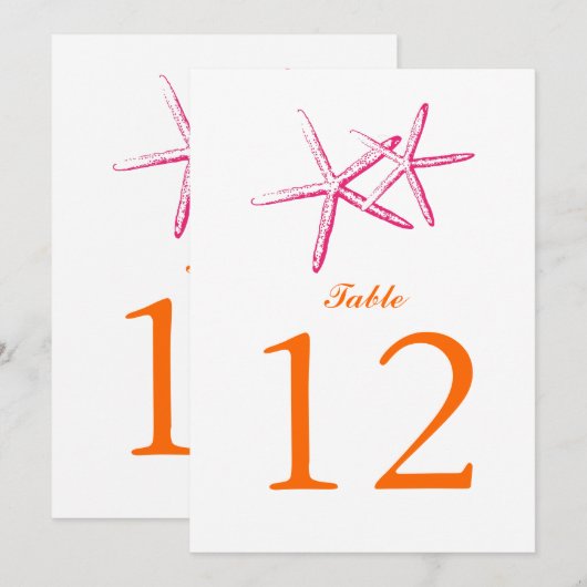 Skinny Starfish | TISCHNUMMER (Vorne/Hinten)