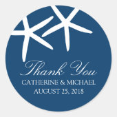 Skinny Starfish Wedding Runder Aufkleber (Vorderseite)