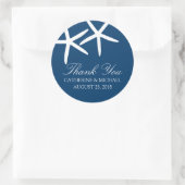 Skinny Starfish Wedding Runder Aufkleber (Tasche)