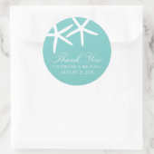 Skinny Starfish Wedding Runder Aufkleber (Tasche)