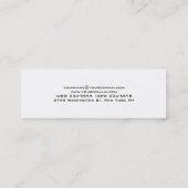 Skinny Stylish Minimalistisch White Beruflich Mini Visitenkarte (Rückseite)