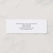 Skinny Stylish Simple Schlicht White Minimalistisc Mini Visitenkarte (Rückseite)