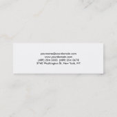 Skinny Stylish White Red Standard Business Card Mini Visitenkarte (Rückseite)