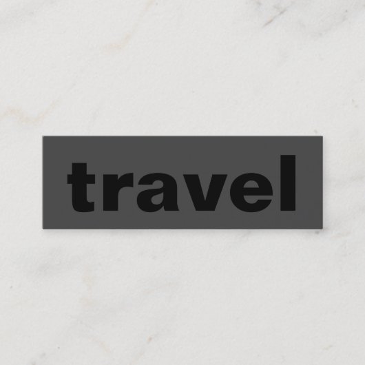 Skinny Trend Grau Black Travel Agent Business Card Mini Visitenkarte (Vorderseite)