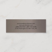 Skinny Trendy Chic Beige Monogram Business Card Mini Visitenkarte (Rückseite)