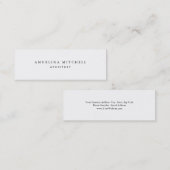 Skinny Trendy Simple Minimalistisch White Beruflic Mini Visitenkarte (Vorne/Hinten)