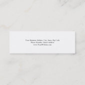 Skinny Trendy Simple Minimalistisch White Beruflic Mini Visitenkarte (Rückseite)