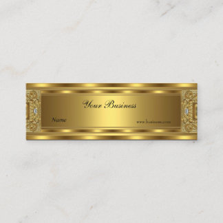 Skinny Verziert Gold Elegante Klasse Mini Visitenkarte