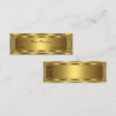 Skinny Verziert Gold Elegante Klasse Mini Visitenkarte (Vorne/Hinten)