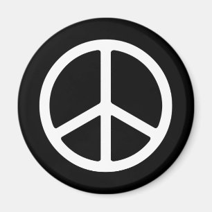 Skinny White Peace Symbol Magnet