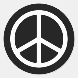 Skinny White Peace Symbol Runder Aufkleber