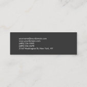 Skinny Yellow Grey Modern Monogram Business Card Mini Visitenkarte (Rückseite)