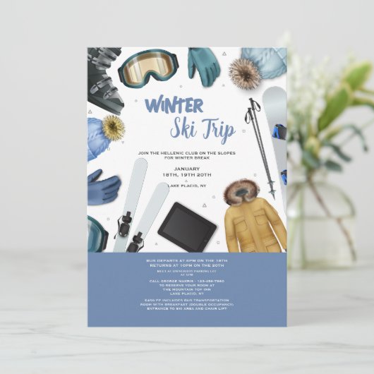 Skiobjekte Einladung (Stehend Vorderseite)