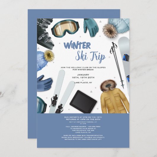 Skiobjekte Einladung (Vorne/Hinten)