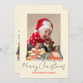 Skiort Bergstadt Ein Foto Weihnachten (Vorne/Hinten)