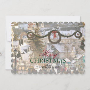 Skiort Christmastime in Quebec Feiertagskarte