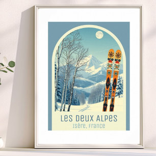 Skiort Les Deux Alpes Isère Frankreich Poster