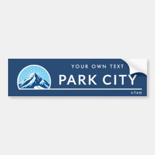 Skiort Park City Utah in den Bergen Autoaufkleber