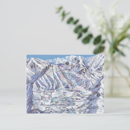 Skiort, Rumänien, Piana Brasov, Erholungsortkarte Postkarte (Stehend Vorderseite)