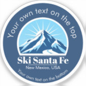 Skiort Santa Fe New Mexico Aufkleber (Vorderseite)