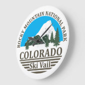 Skiort Vail Colorado Große Wanduhr (Winkel)