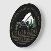 Skiort Vail Colorado Große Wanduhr (Winkel)