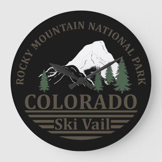 Skiort Vail Colorado Große Wanduhr (Vorderseite)