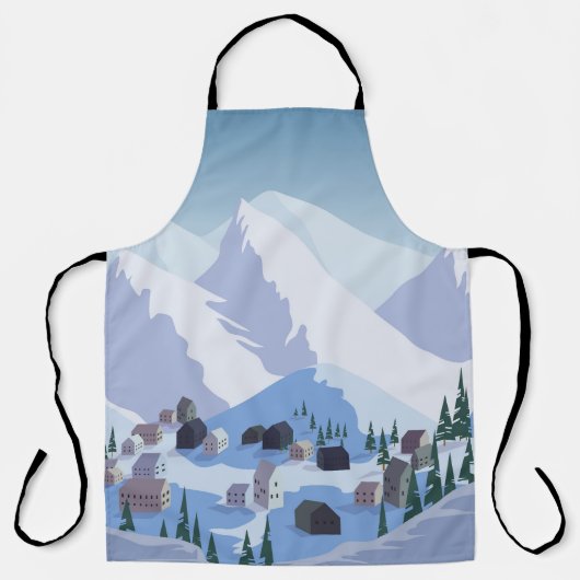 Skiort: Vintage Bergwelt Schürze (Vorderseite)