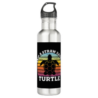 Skip A Straw Rette ein Turtle-Shirt Edelstahlflasche