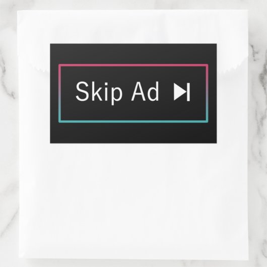 Skip Ad Rechteckiger Aufkleber (Tasche)