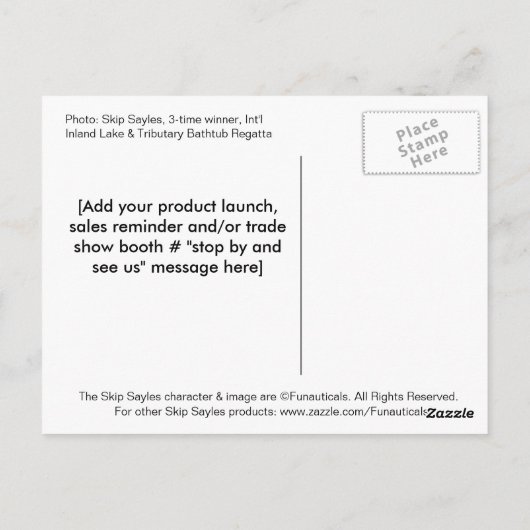 Skip Sayles™_Verpassen Sie nicht das Boot! Postkar Postkarte (Rückseite)