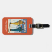 Skiparadies Vintag drucken Gepäckanhänger (Vorderseite horizontal)