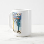 Skiparadies Vintag drucken Kaffeetasse (Vorderseite Links)