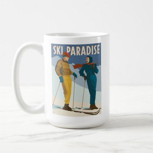 Skiparadies Vintag drucken Kaffeetasse (Links)