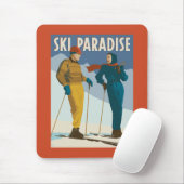 Skiparadies Vintag drucken Mousepad (Mit Mouse)
