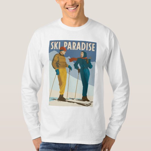 Skiparadies Vintag drucken T-Shirt (Vorderseite)