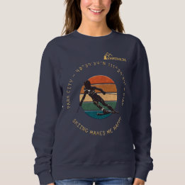Skiparkstadt, Utah - Frauenski, Goldener Text Sweatshirt