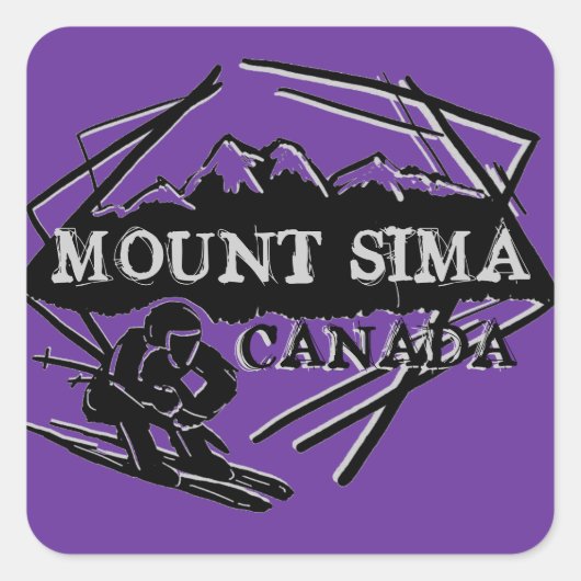 Skipässe des Mount Sima Canada Quadratischer Aufkleber (Vorderseite)