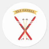 Skipatrol Runder Aufkleber (Vorderseite)